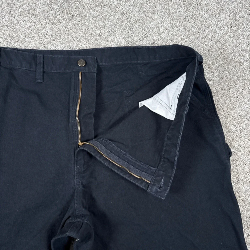 Carhartt Pants Mens 44x32 Black Loose Fit Canvas Carpenter Utility B11‎ BLK Work